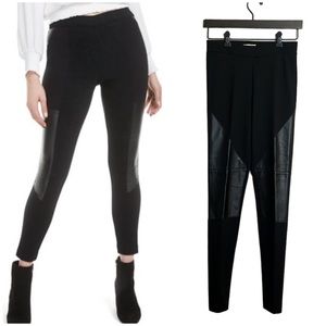 Lamade High Waist leather patch stretch skinny Ponte legging pants Size S
